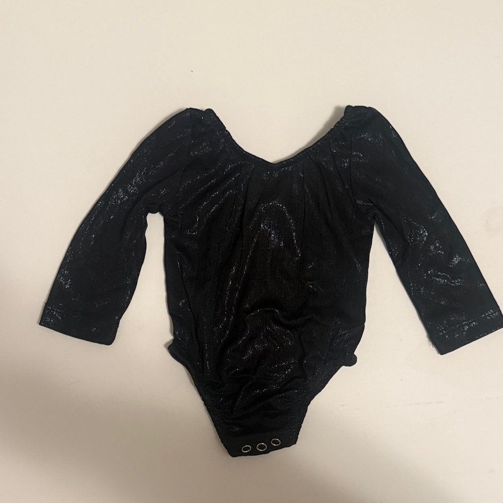 Baileys Blossoms Black Long Sleeve shimmer infant One Piece